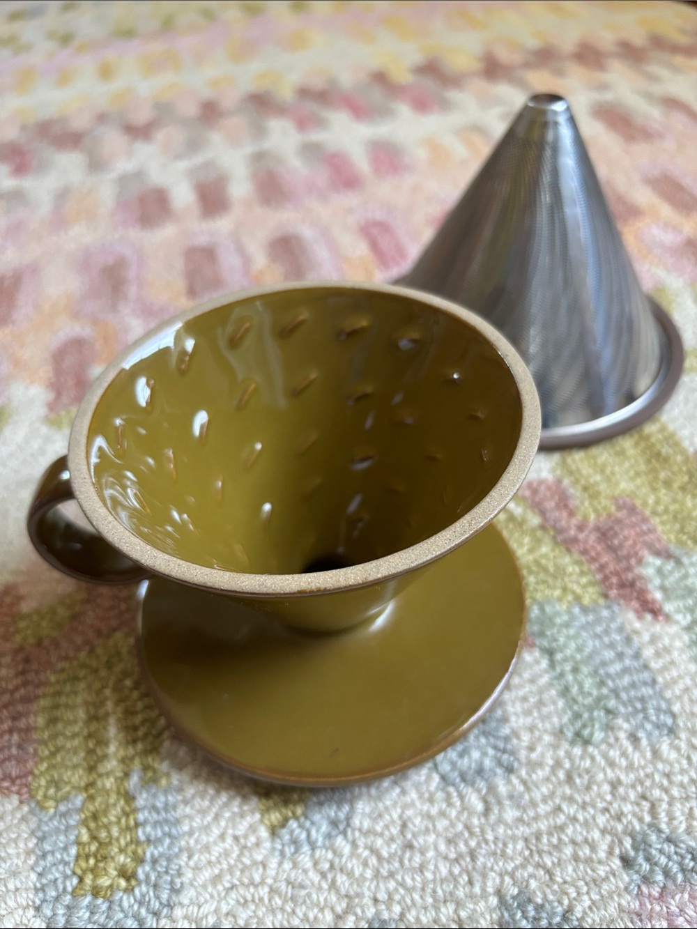 Departo Brand Tobacco Brown Ceramic Pourover set EUC